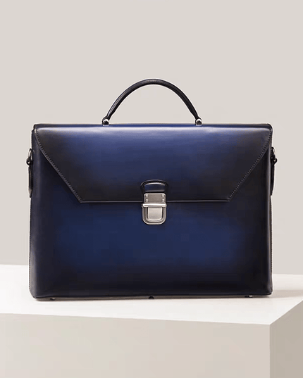 Vintage Cowhide Leather Envelop Briefcases, Business Bags  And Laptop Computer Handbags-5