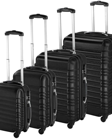 Set of 4 hard-walled suitcases, 4 colors-black-0
