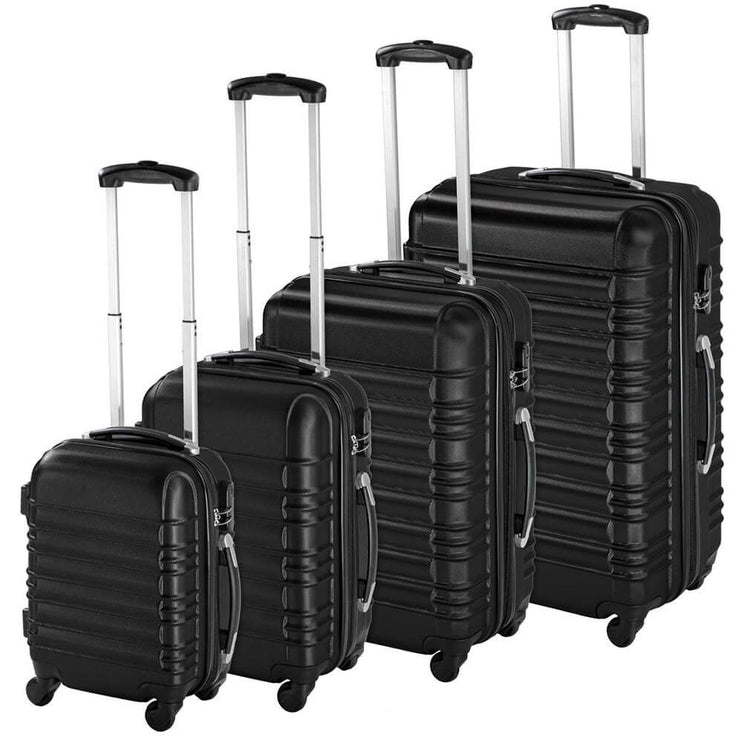 Set of 4 hard-walled suitcases, 4 colors-black-0