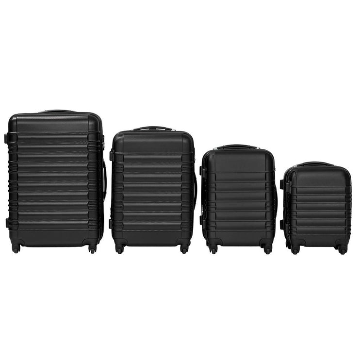 Set of 4 hard-walled suitcases, 4 colors-black-2