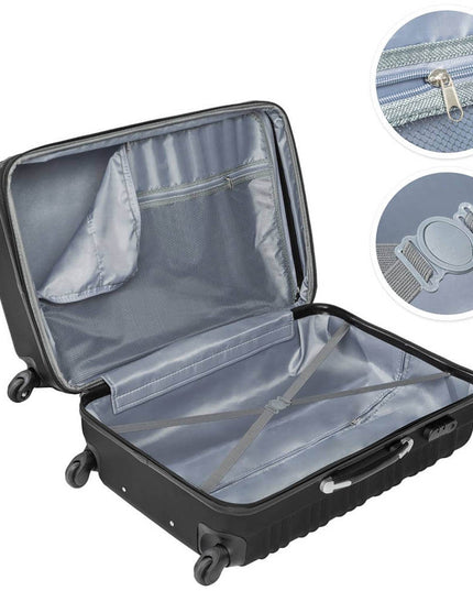 Set of 4 hard-walled suitcases, 4 colors-black-1