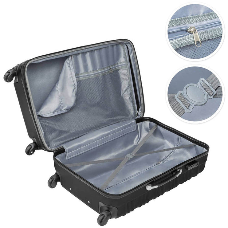 Set of 4 hard-walled suitcases, 4 colors-black-1