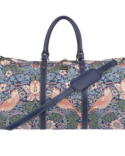 William Morris Strawberry Thief Blue - Big Holdall Bag-3