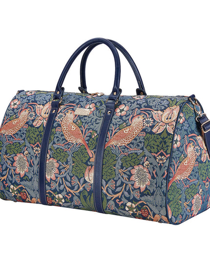William Morris Strawberry Thief Blue - Big Holdall Bag-1