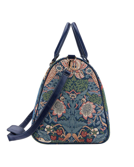 William Morris Strawberry Thief Blue - Big Holdall Bag-2