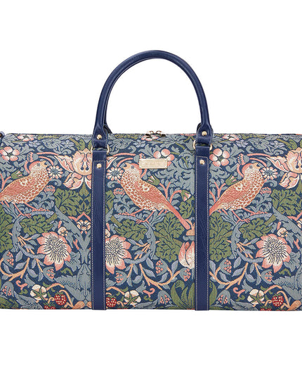 William Morris Strawberry Thief Blue - Big Holdall Bag-0