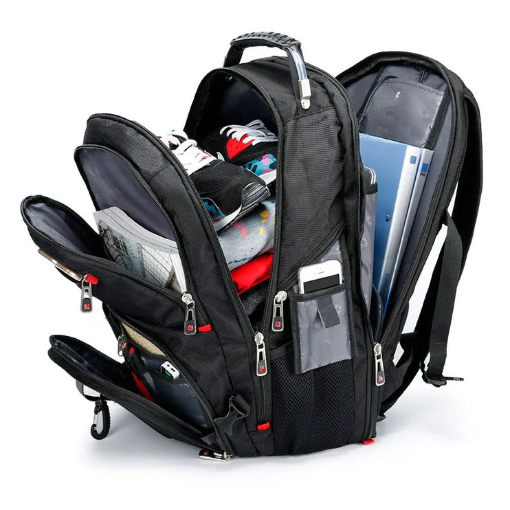 Swiss-Style Waterproof Laptop Backpack with USB Charge Port-3