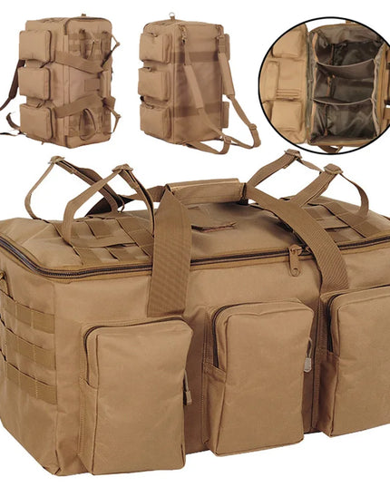 55L Tactische Duffel Rugzak Khaki - Veelzijdige Travel Bag voor Reizen & Sport