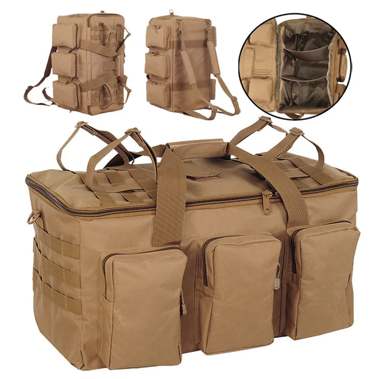 55L Tactische Duffel Rugzak Khaki - Veelzijdige Travel Bag voor Reizen & Sport