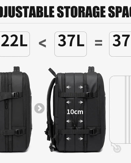Expandable Travel Backpack Black-3