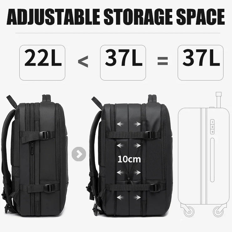 Expandable Travel Backpack Black-3