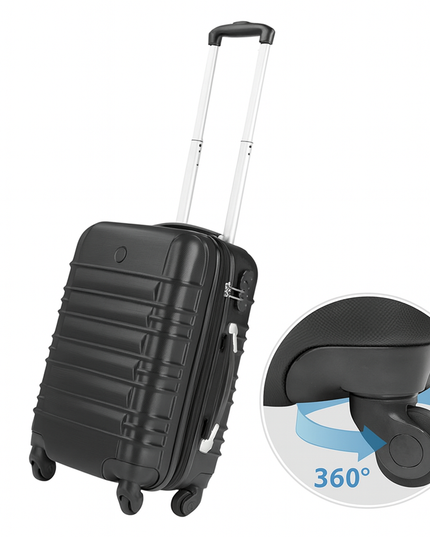 Set van 4 koffers met harde wanden, kleur zwart