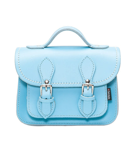 Handmade Leather Micro Satchel - Pastel Baby Blue-0