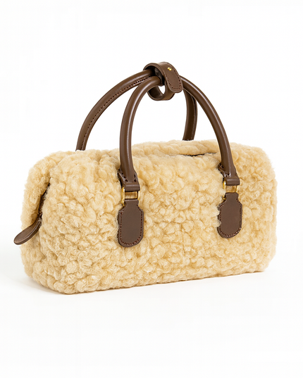 Beige teddy handtas