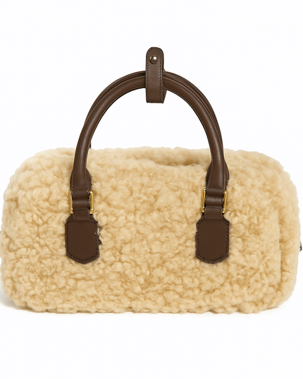 Beige teddy handtas