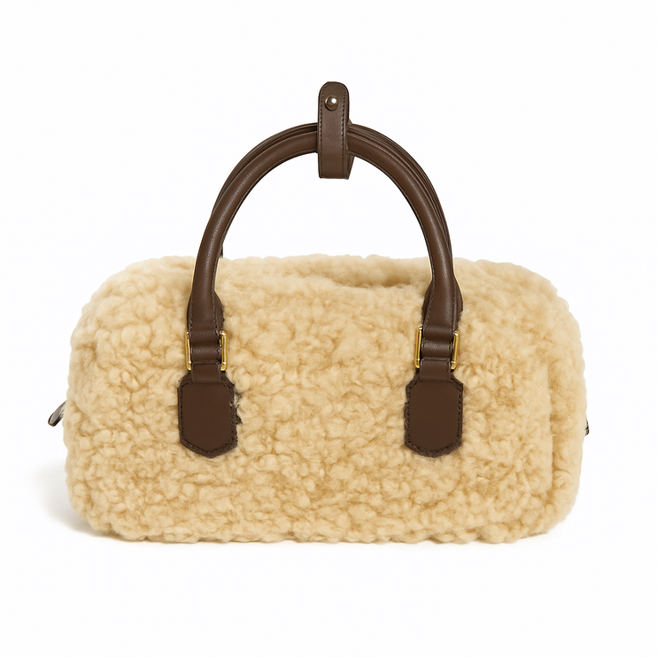 Beige teddy handtas